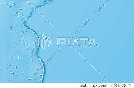 Blue serum gel background. Liquid cosmetic water Blue serum gel background. Liquid cosmetic water 120197805