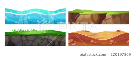 Seamless ground texture set for game ui design Seamless ground texture set for game ui design 120197809
