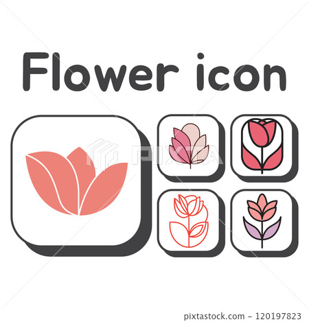 flower icon collection 120197823