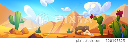 Sunny hot desert landscape 120197825