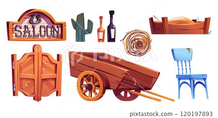 Wild west saloon elements collection. 120197893