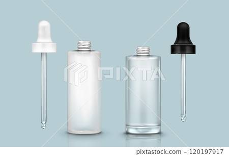 Serum dropper bottle mockup. Glass drop pipette 120197917