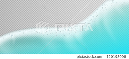 Top view on sea blue water wave with white foam Top view on sea blue water wave with white foam 120198006