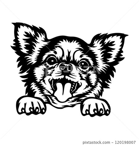 Peeking Chihuahua - Dog lover owner gift - Dog cut file - Peeking Dog Cut Stencil 120198007