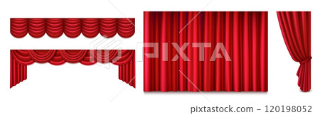 Red theater stage curtain 120198052