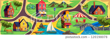 Abstract map of city and village 120198078