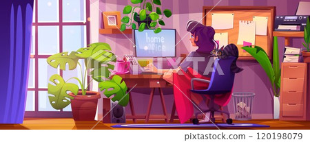 Remote work at home office Remote work at home office 120198079