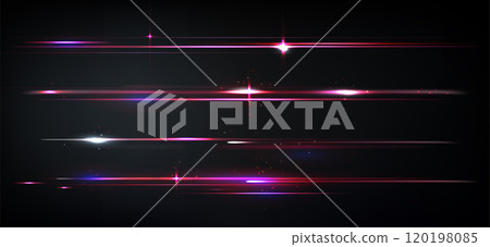 Pink and purple line with light flare 120198085