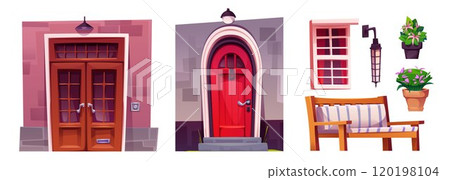 Design elements for house facade and porch. 120198104