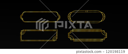 Game ui long button with thin gold frame. Game ui long button with thin gold frame. 120198119