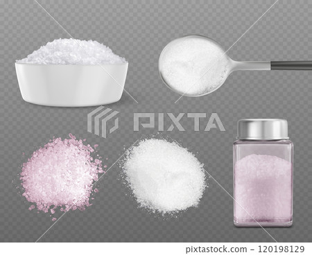 Pink and white salt pile set 120198129