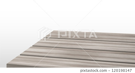 Grey wood table top surface with corner angle view 120198147