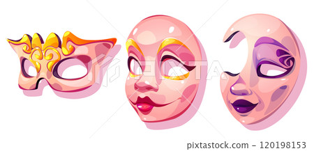 Carnival masks set isolated on white background 120198153