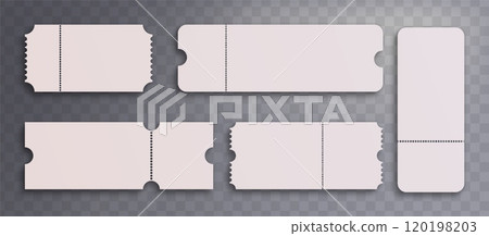 Empty white coupon and ticket mockup 120198203