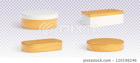 Wooden round and rectangular product podium Wooden round and rectangular product podium 120198246