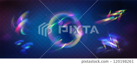 Iridescent light flare effects set Iridescent light flare effects set 120198261