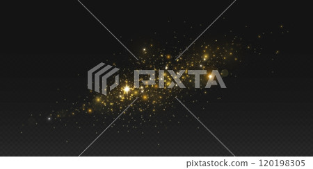 Golden dust shimmering on dark night sky 120198305