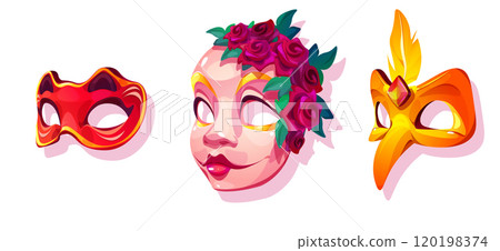 Venice carnival mask. Masquerade face costume Venice carnival mask. Masquerade face costume 120198374