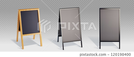 Blackboard stands set on transparent background Blackboard stands set on transparent background 120198400