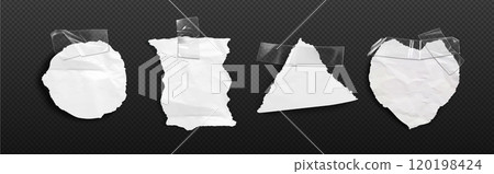 Torn crumpled white notebook paper shape Torn crumpled white notebook paper shape 120198424