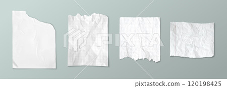 Torn notebook paper with wrinkles. Torn notebook paper with wrinkles. 120198425