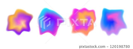 Bright colorful gradient blob collection. Liquid blur gradation background set. Iridescent blurry irregular shape pack for poster, banner, leaflet, brochure. Vector neon watercolor paint fluid bundle Bright colorful gradient blob collection. Liquid blur gradation background set. Iridescent blurry irregular shape pack for poster, banner, leaflet, brochure. Vector neon watercolor paint fluid bundle 120198780