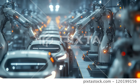 Automobile manufacturing process line produced by robot system 120199156