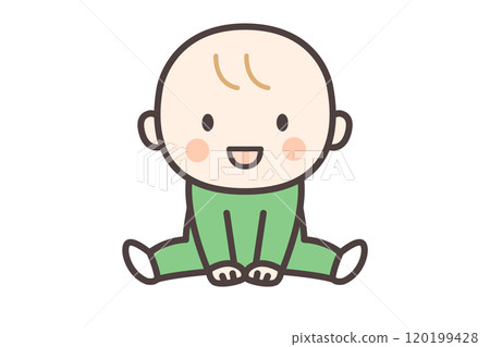 Cute smiling baby full body illustration 120199428