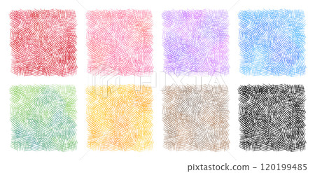 A set of colorful squares drawn with colored pencils 120199485