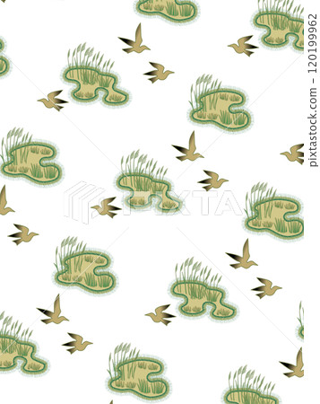 服裝圖案：中洲蘆葦鳥 120199962