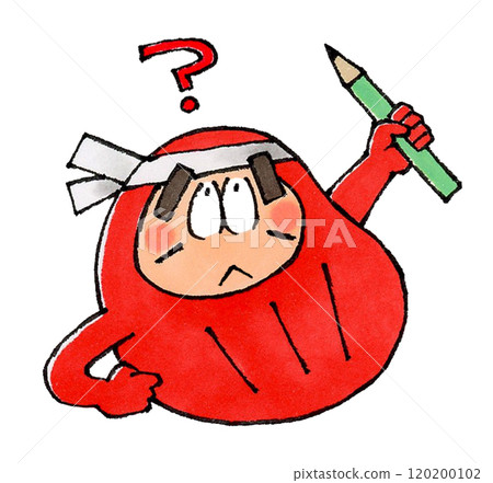 Daruma with an unknown pencil Daruma with an unknown pencil 120200102