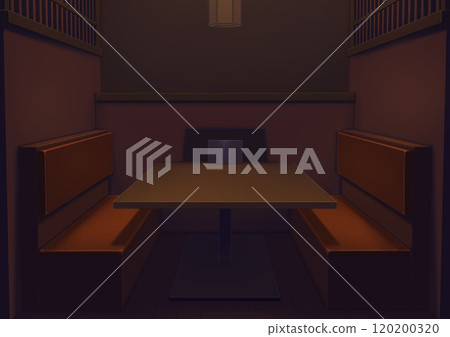 The image is a table seating at an izakaya. Illustration 02 120200320