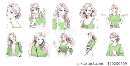 Illustration material of women and girls 120200369