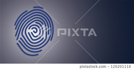 Blue Fingerprint on Dark Background: A Symbol of Identity and Security Blue Fingerprint on Dark Background: A Symbol of Identity and Security 120201118