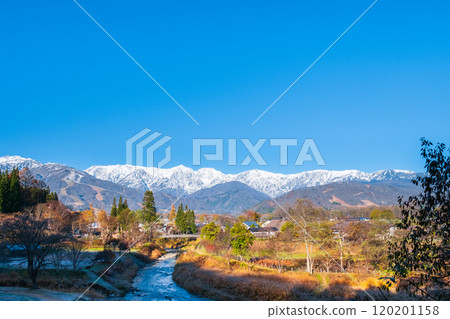 秋天的白馬村：從大出公園眺望白馬三山 120201158