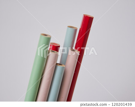 Red and blue pencils for marking and various colorful pencils Red and blue pencils for marking and various colorful pencils 120201439