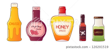 Sauce bottles set isolated on white background 120201519