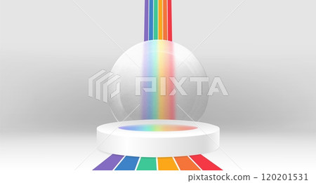 Round podium with glass morphism decoration 120201531