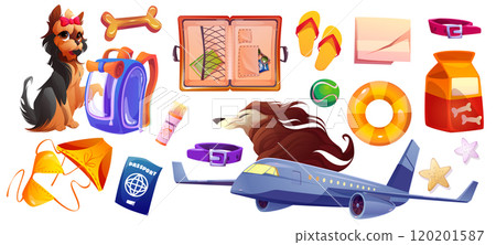 Travel essentials for travel with pet. 120201587