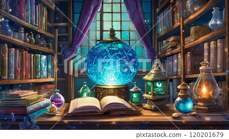 Antique books and fortune telling room 120201679