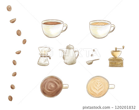 Coffee hand-drawn watercolor illustration 120201832