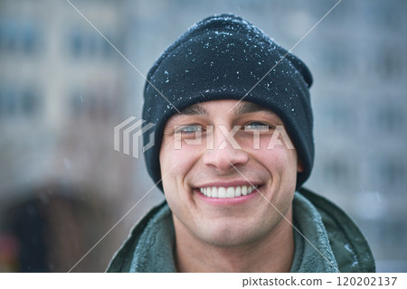 No one more handsome than a hero. Shot of a young soldier standing outside on a snowy day at military school. No one more handsome than a hero. Shot of a young soldier standing outside on a snowy day at military school. 120202137