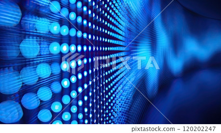 Blue lights background. Generative AI 120202247