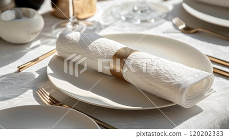 VIP-hall table setting. Generative AI 120202383