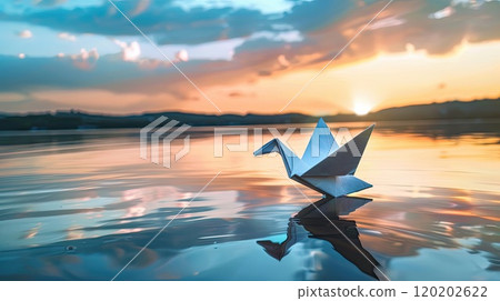Peace origami dove. Generative AI 120202622