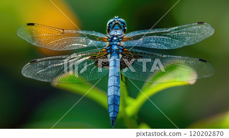 Blue Dasher Dragonfly. Generative AI 120202870