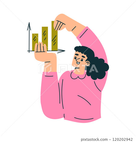 Productive Workflow with Woman Hold Chart Managing Task Vector Illustration Productive Workflow with Woman Hold Chart Managing Task Vector Illustration 120202942