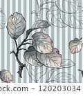 Drawing in the form of a pattern of plant leaves 120203034