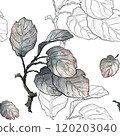Watercolor drawing of tree leaves 120203040