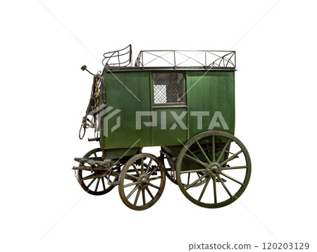 Polish mail carriage isolated on white background Polish mail carriage isolated on white background 120203129